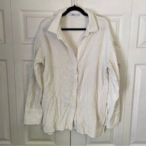 Boa 100% Cotton Lagenlook Button Down Long Sleeve Shirt Medium